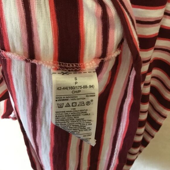 GAP Factory Burgundy Pink Stripe Pocket T-Shirt Dress - Picture 12 of 13